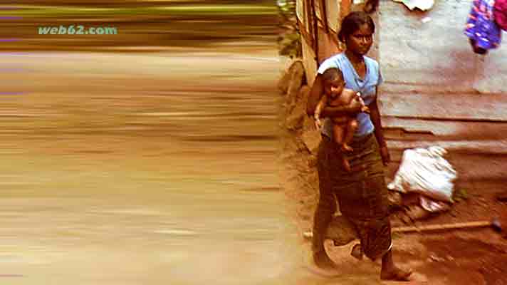 Photo from a poor mother near Colombo Fort in Sri Lanka Colombo Fort, Sri Lanka