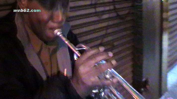 Trumpet player on Times Square