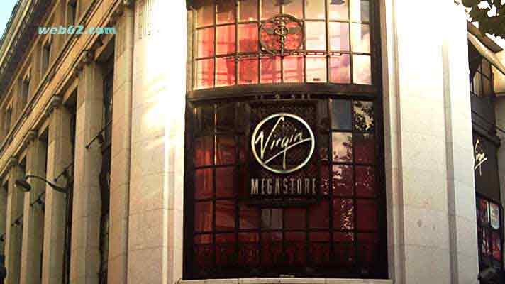 Virgin 
Mega Store on Avenue des Champs-Elysees