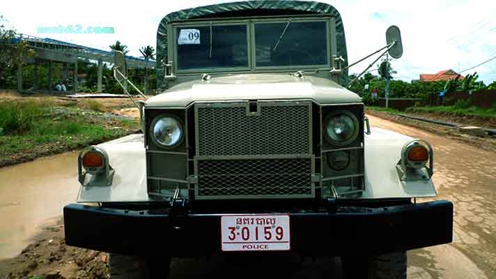 Photo from an old Police truck in Cambodia Police Truck in Cambodia
