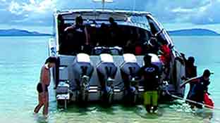 Speedboat on the Khai Islands near Phuket, Thailand