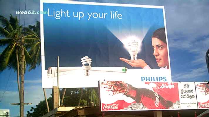 Photo from an advertising board in Sri Lanka Advertising board in Sri Lanka