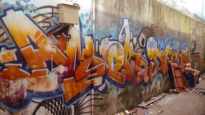 Graffiti wall on Phi Phi Island, Thailand