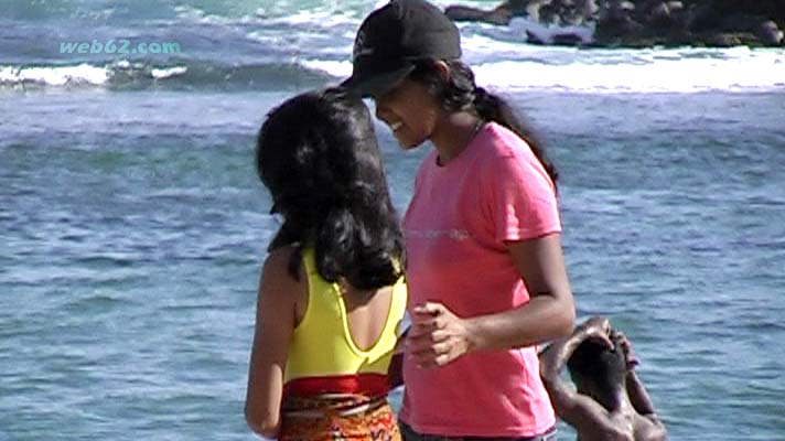 Sri Lankan girls on the beach